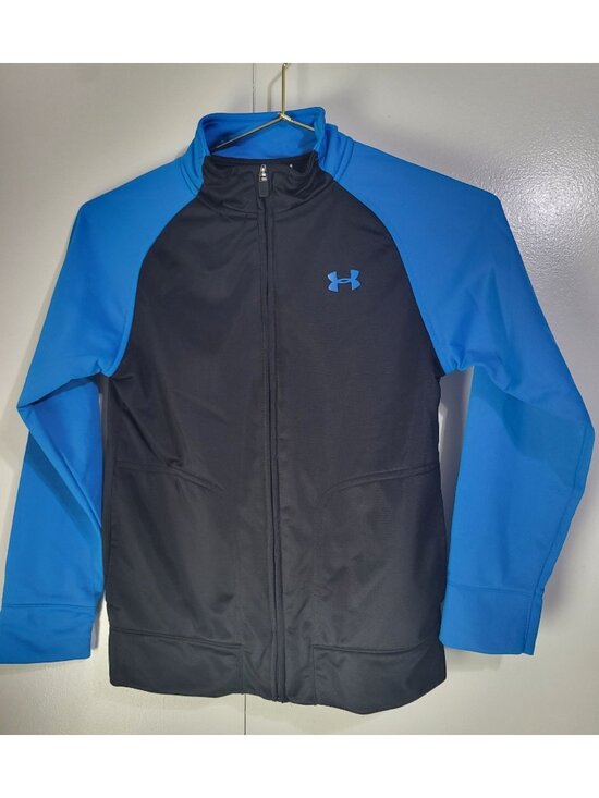 Under Armour Other - Boys Under Armour Track Jacket Blue Black Full Zip Youth Kids Size 7